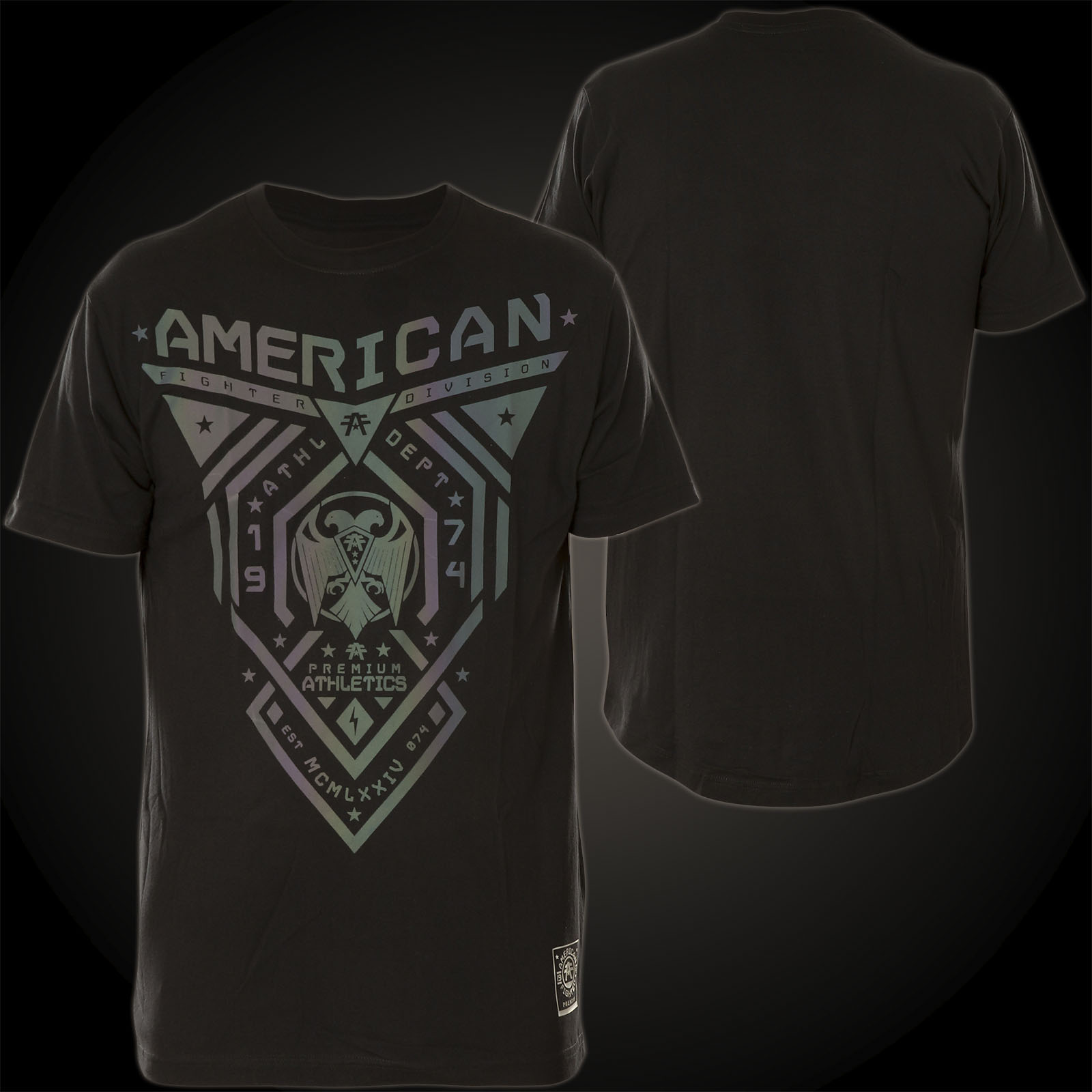 blue american fighter shirt