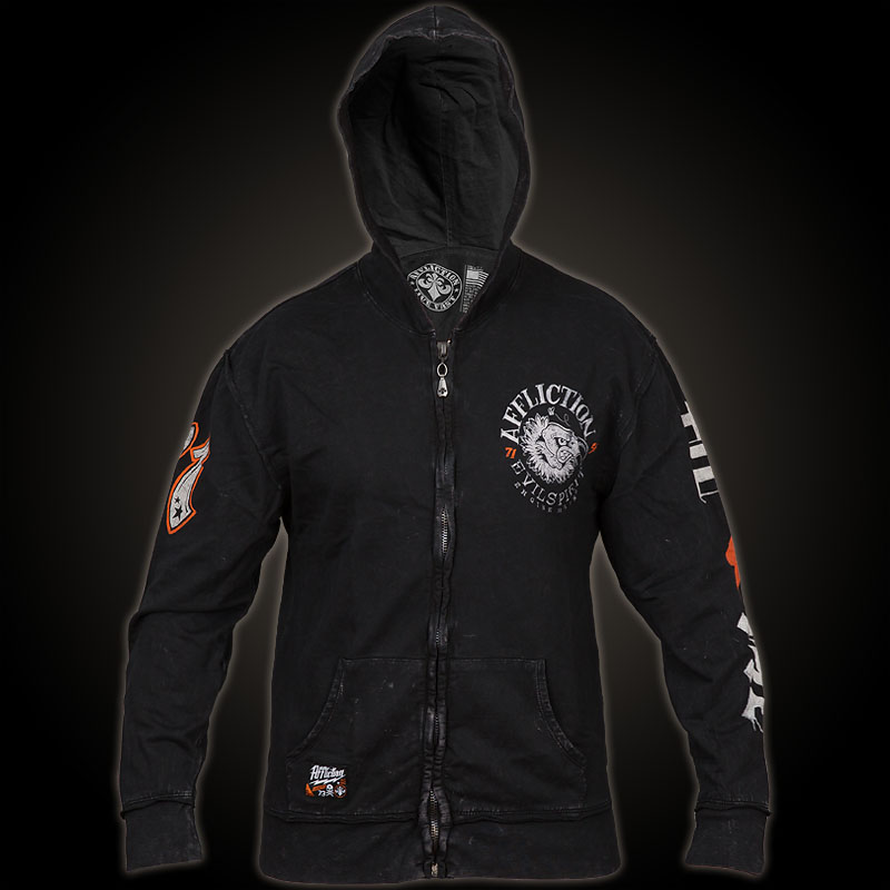 Affliction Hoody Evil Spirit, elaborate Finish with cool Print Designs ...