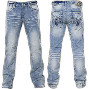 Affliction Jeans Ace Diamond Valon in Blue - Jeans with embroidering ...