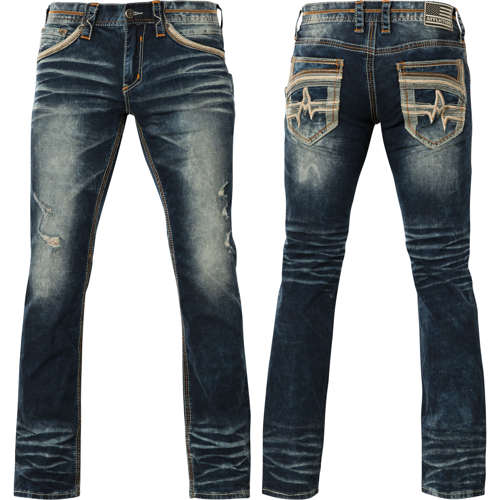 Affliction Jeans Ace Surge Edmonton with decorative faux leather ...