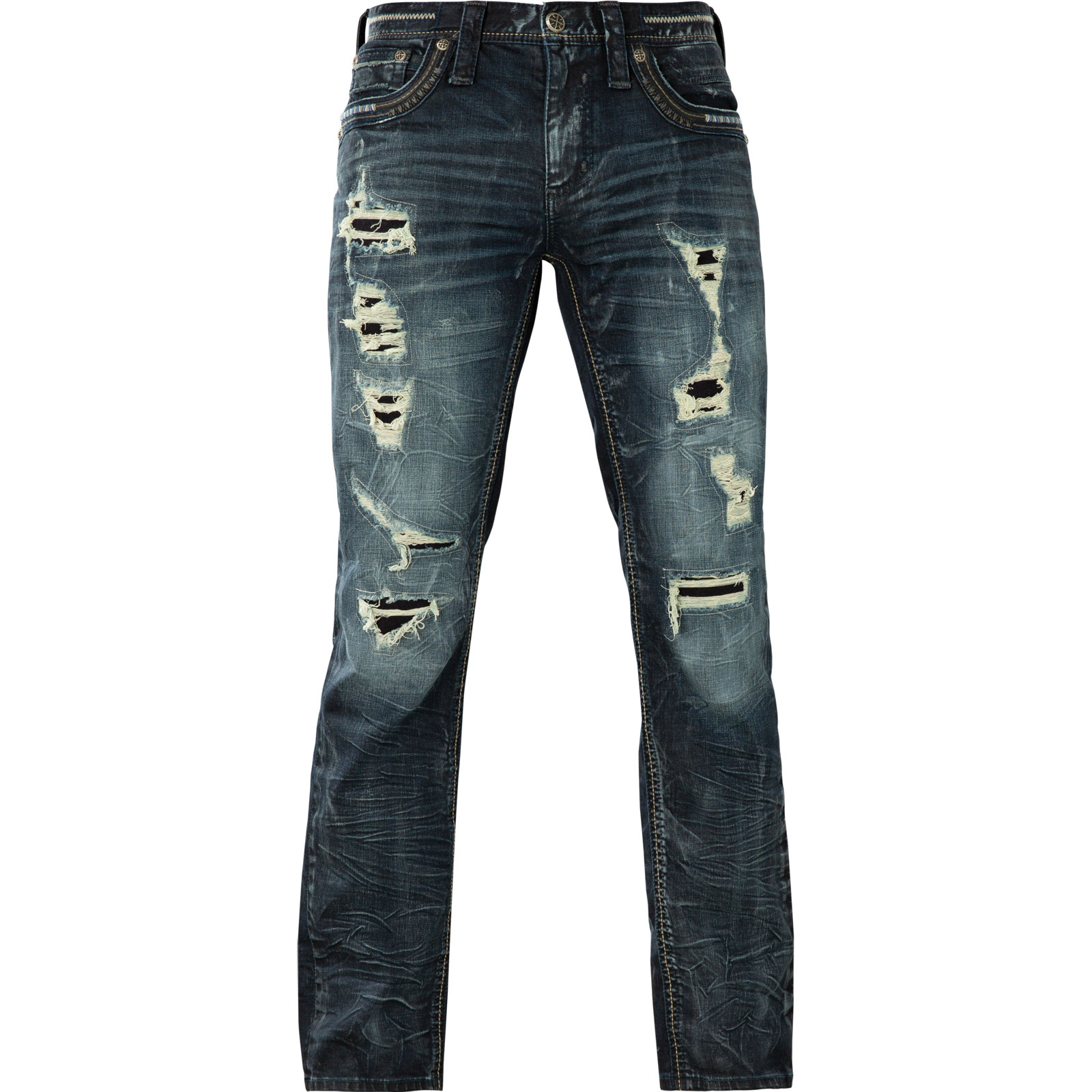 Affliction Jeans Gage Parallel Baron with decorative faux leather ...