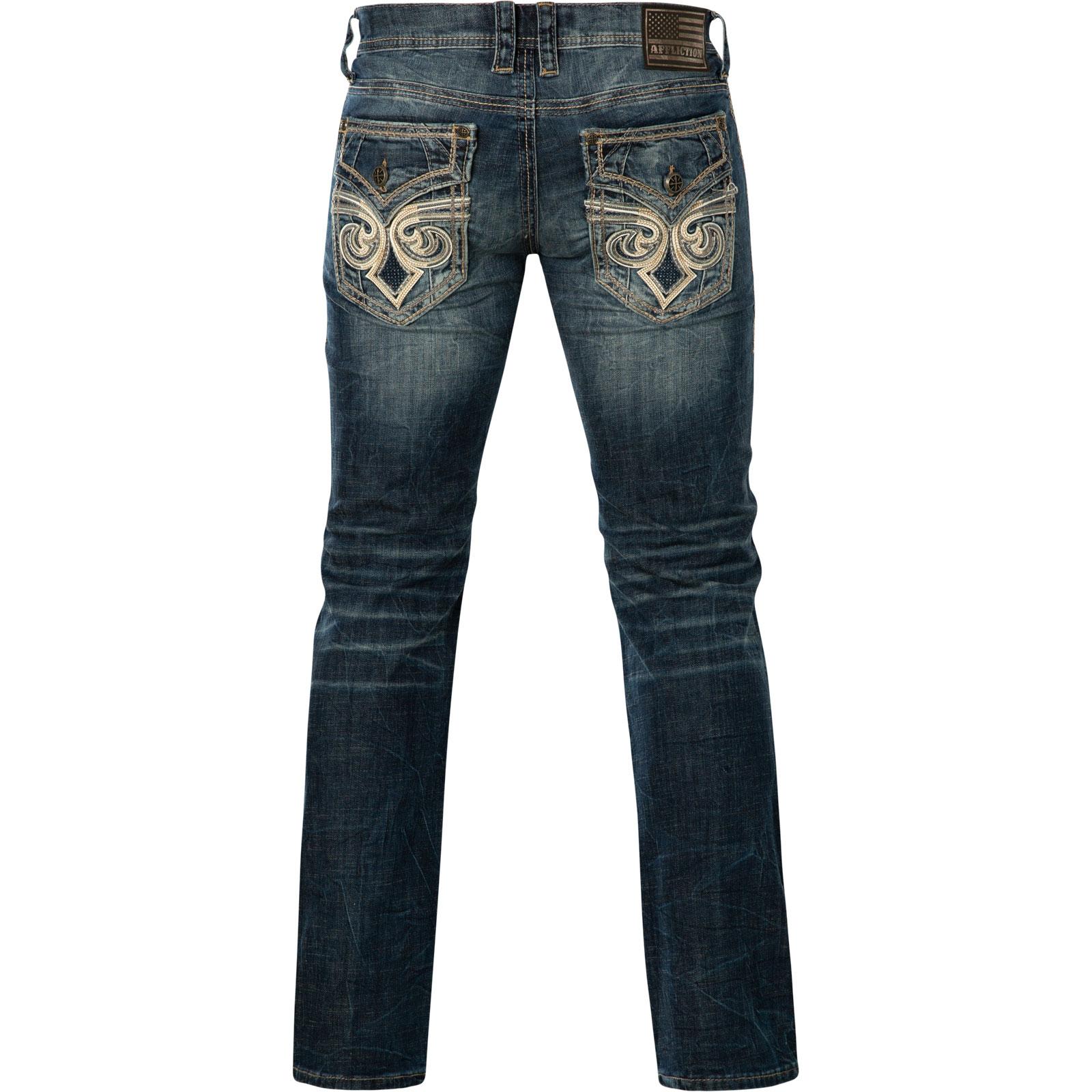Affliction Jeans Ace Fleur Oasi with decorative faux leather details