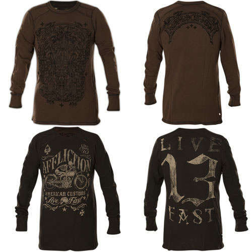 Affliction Gate Of Life Rev. Reversible sweater with a motorcycle