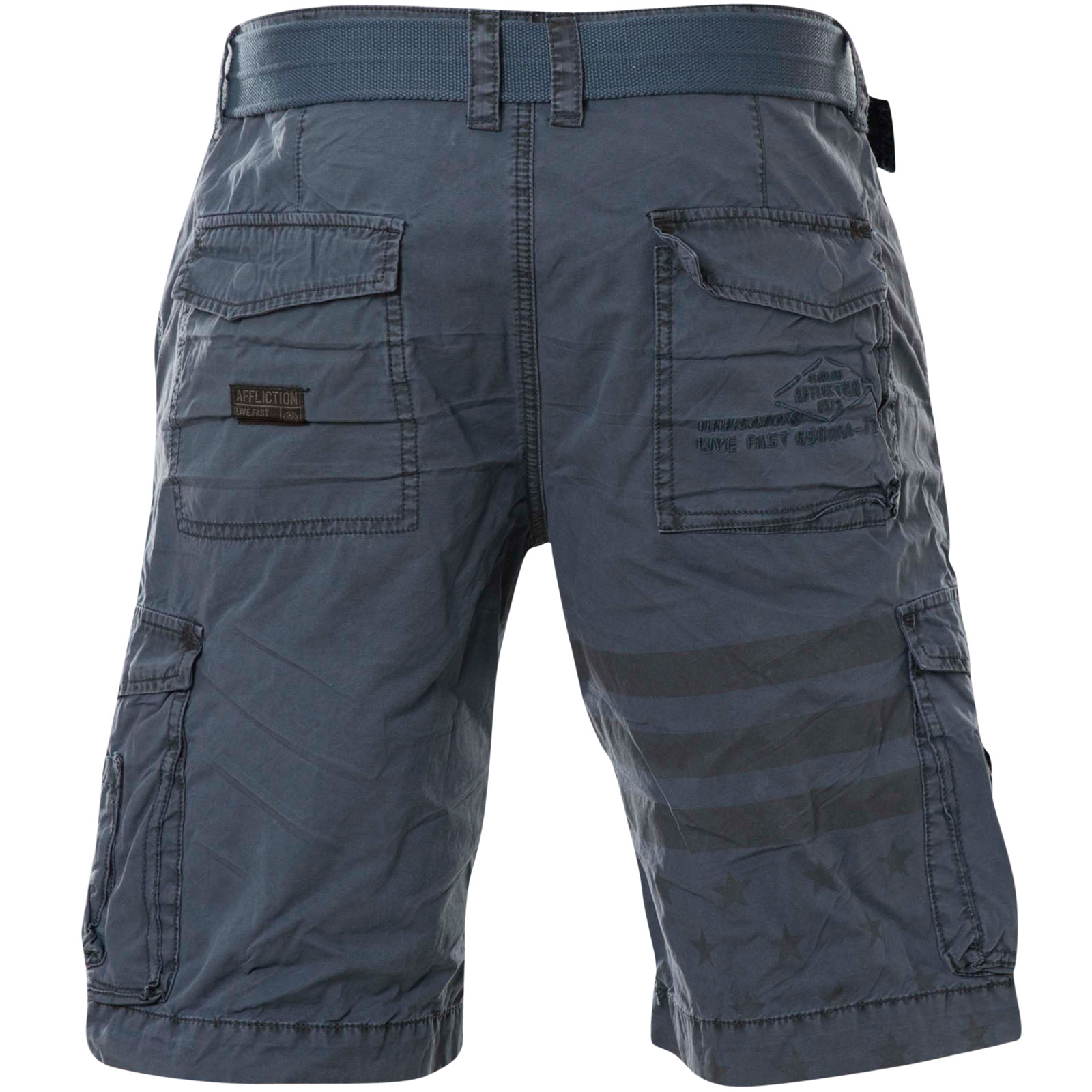 Affliction Norris Shorts with lots of embroidering, print with stars ...