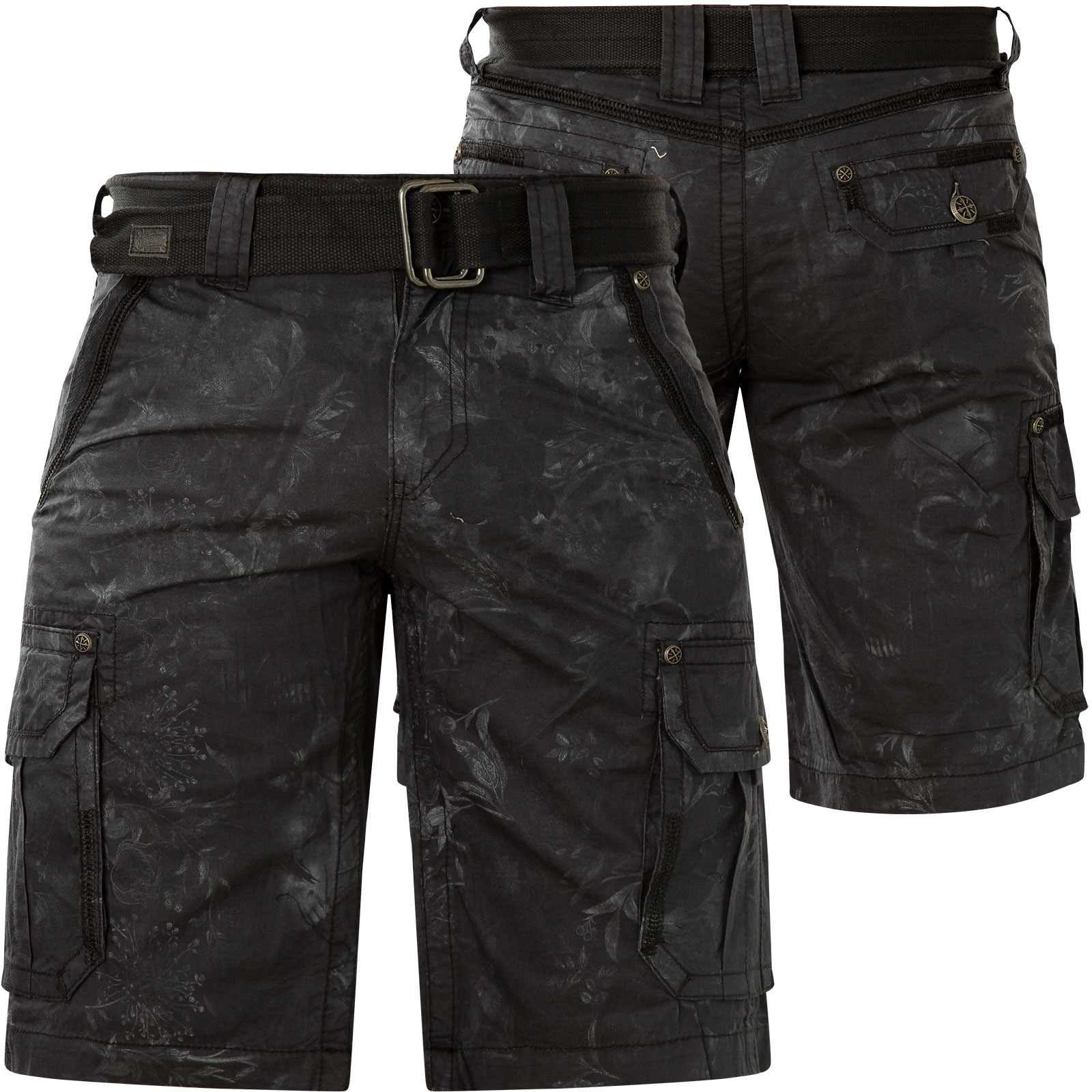 Affliction Agony Cargo Shorts with all over print