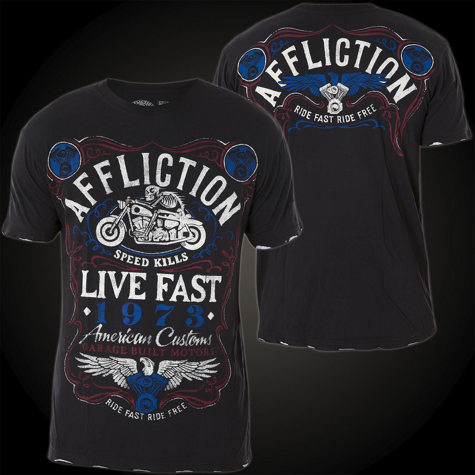 Affliction Fire Water T-Shirt with a large motorcycle