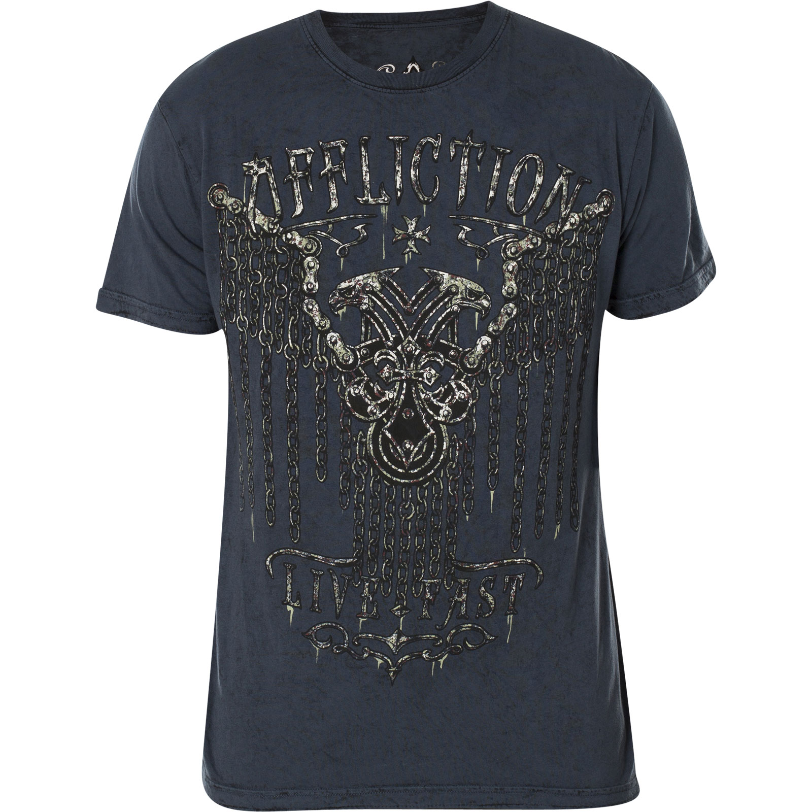 Affliction Chained Eagle Rev. T-Shirt with an ornamented skull