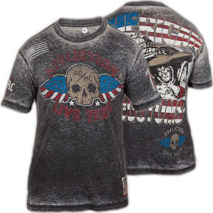 Affliction T-Shirt Track Tested in Charcoal features large Print ...