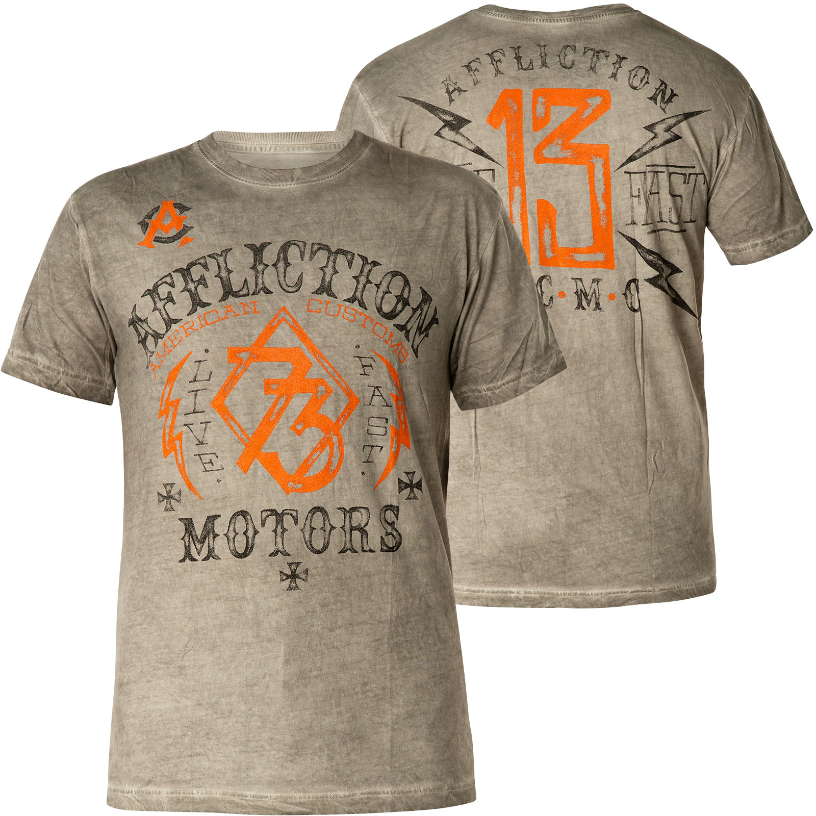 Affliction Live Fast Motors T-Shirt Print with lettering