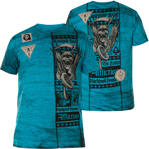 Affliction Winged Speed T-Shirt Print with decorated skull