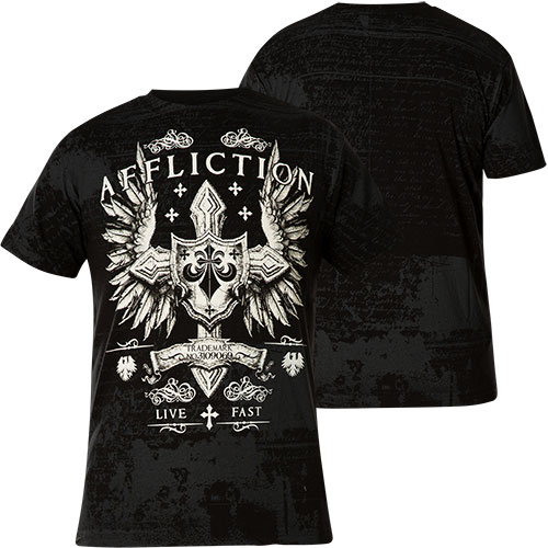 Affliction Simulation T-Shirt with large highly detailed all over print