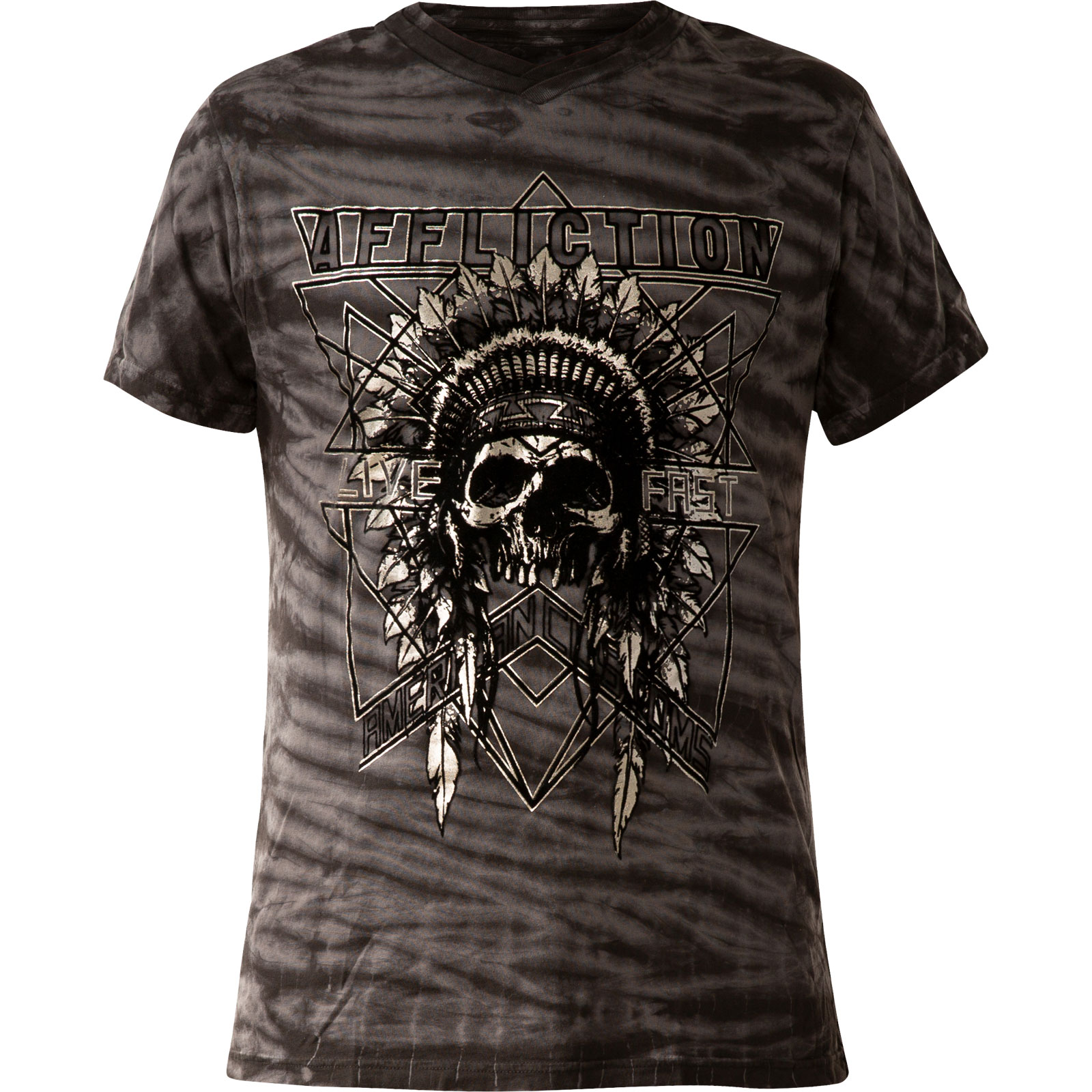 Affliction AC Devils Trail T-Shirt Print with decorated Indian head