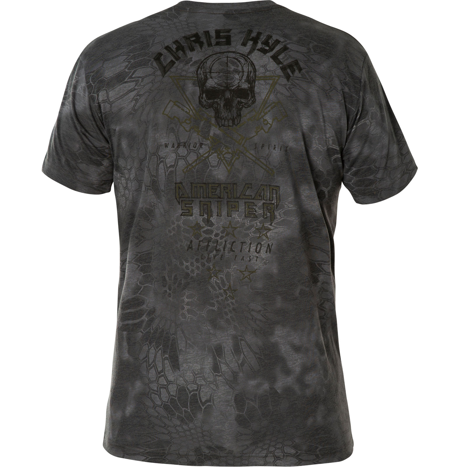 Affliction CK Snipers Breath II T-Shirt Print with skull and weapon