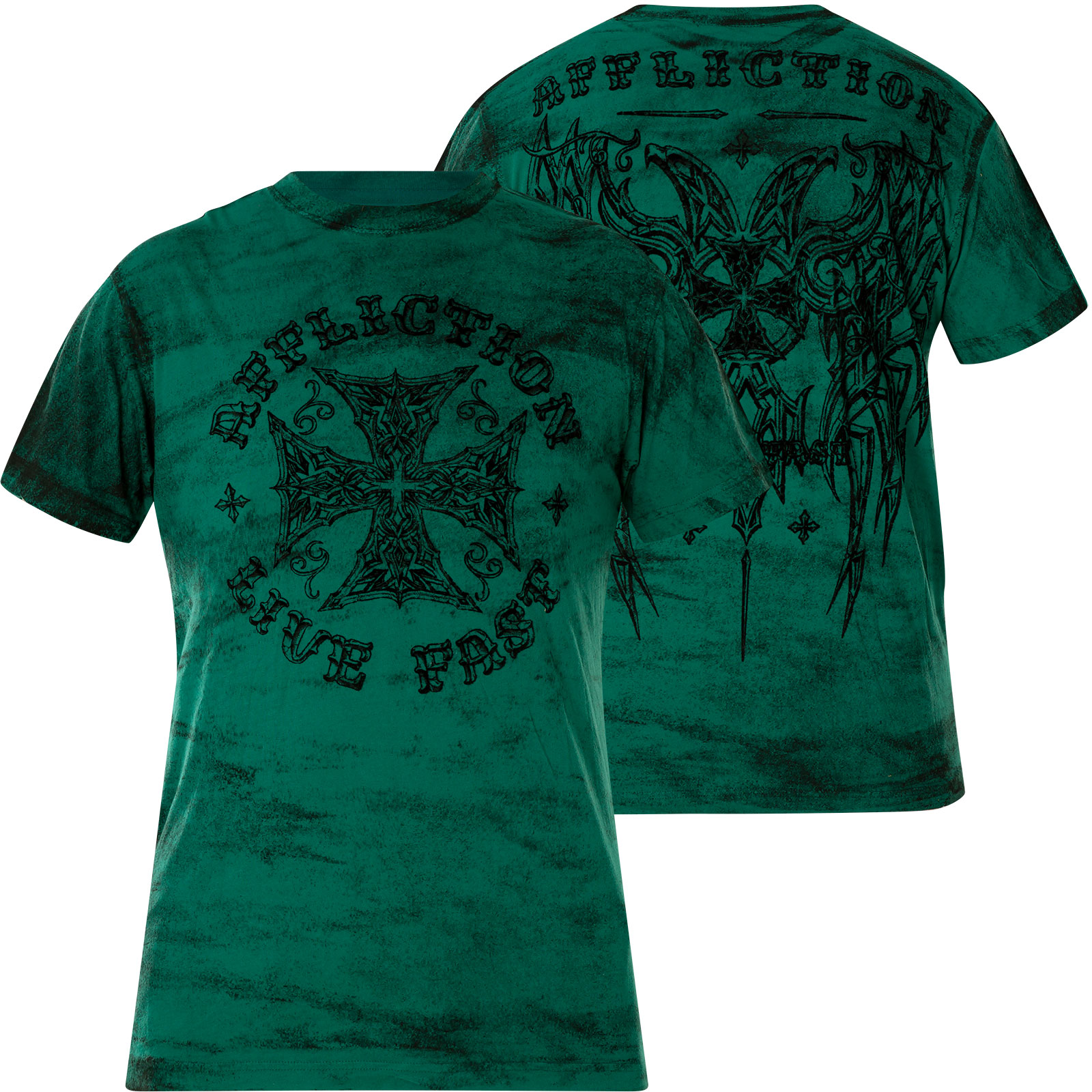 Affliction Final Battle T-Shirt Print with cross