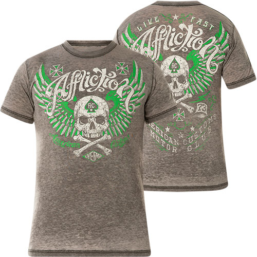 Affliction AC Flying Gravel T-Shirt with skull and wings