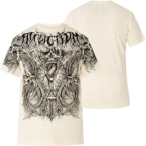 Affliction Caustic Abyss T-Shirt Print with skull and sword