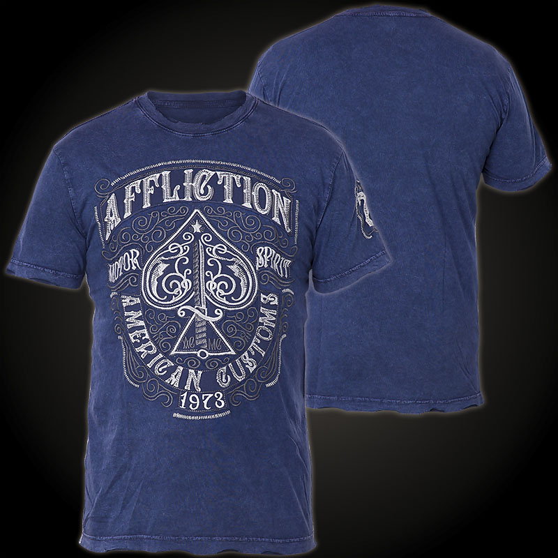 Affliction AC Spade T-Shirt - Shirt with large patches and elaborate ...