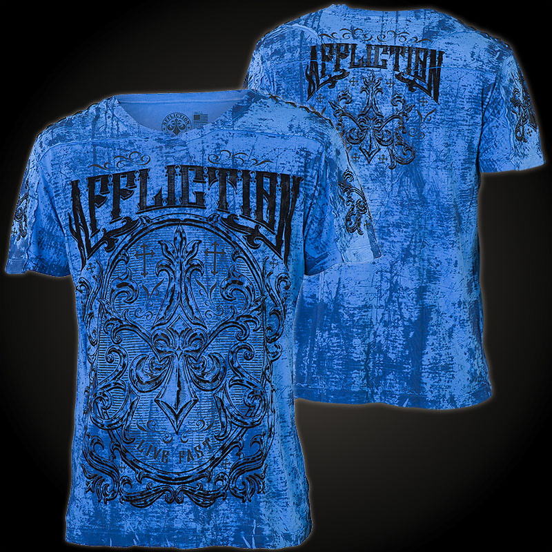 Affliction T-Shirt Abrasive - Shirt with prints, flock and fitted fabrics