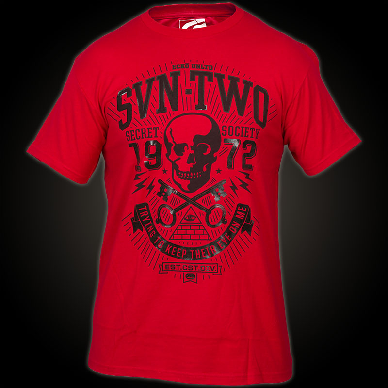 Ecko Unltd. T-Shirt Seventy Two. Red T-Shirt features a large HD Print ...