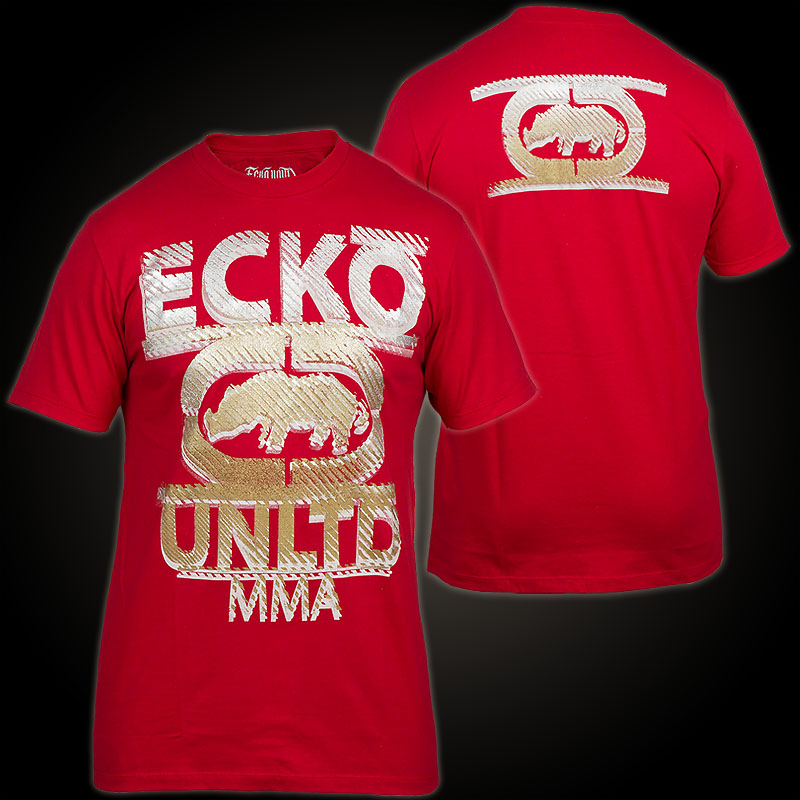 Ecko Unltd. MMA T-Shirt Win. Red T-Shirt features Logo Prints accented ...