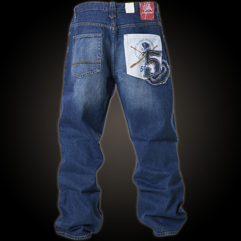 G-Unit jeans GUF04-35439 with white fabric insertion and patch