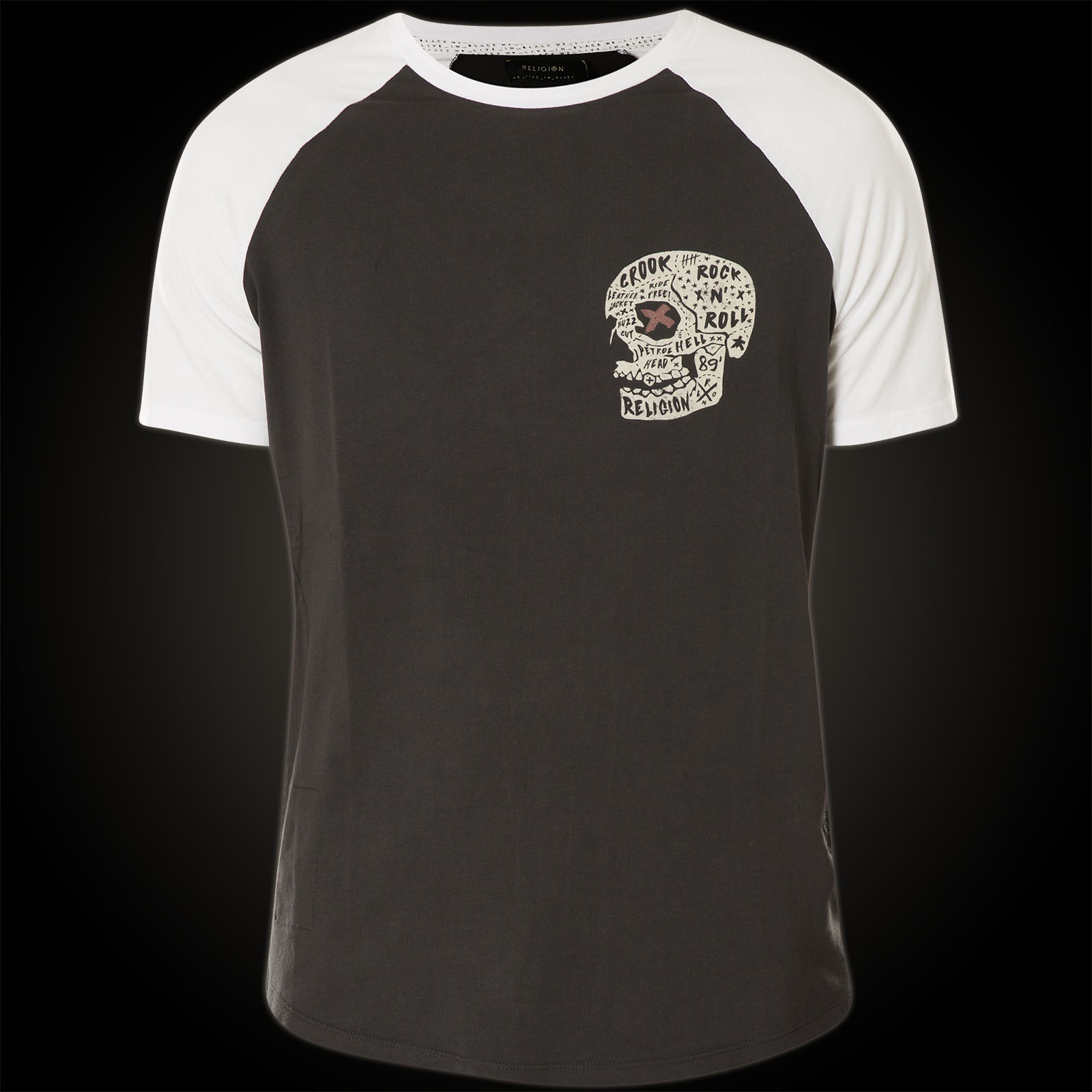  Religion  Born  To Ride Raglan MBBDF49 featuring skulls