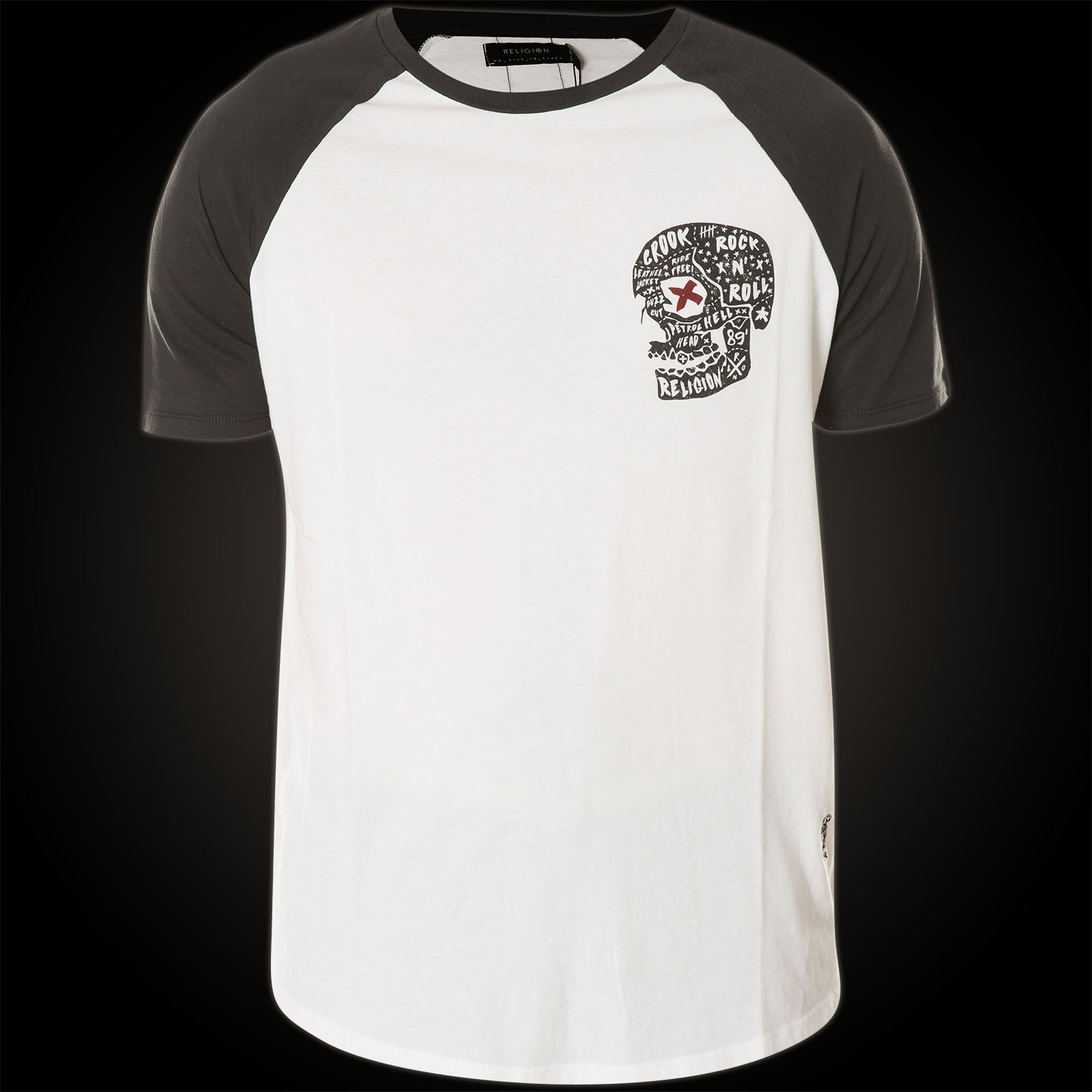  Religion  Born  To Ride Raglan MBBDF49 featuring skulls