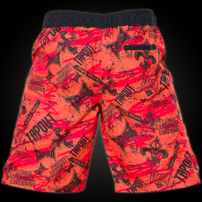 Tapout Shorts AOP II - Orange boardshorts with all over logo prints and ...