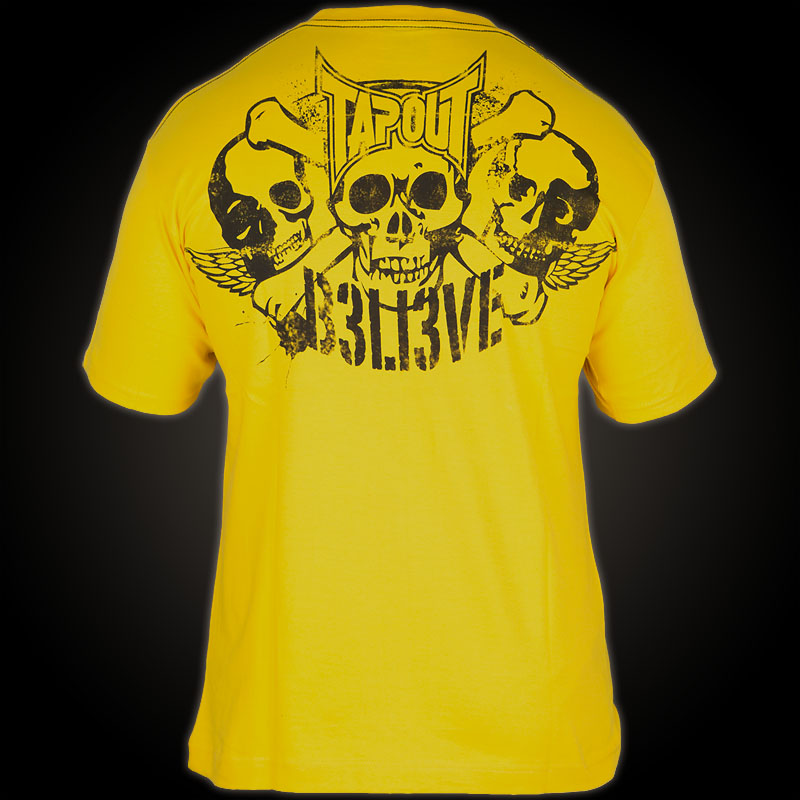 Tapout T-Shirt Tre Skull II: Yellow T-Shirt features Logo Print Designs ...