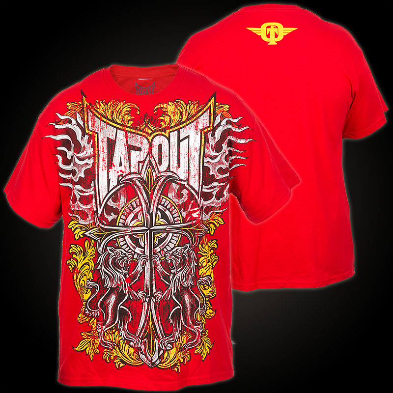 Tapout T-Shirt Dark Cross: Red T-Shirt features large Print Design and ...