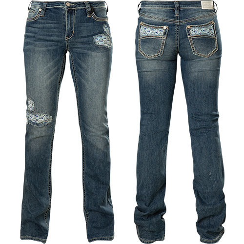 Affliction Jeans Jade Aries Sienna with a used look, large patches