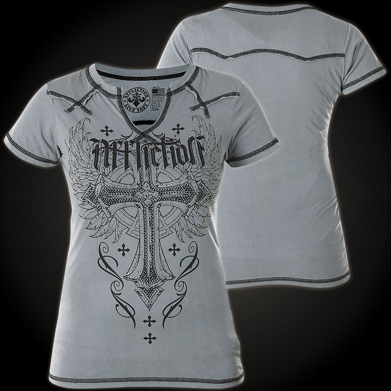 Affliction T-Shirt Cashmere with a large cross