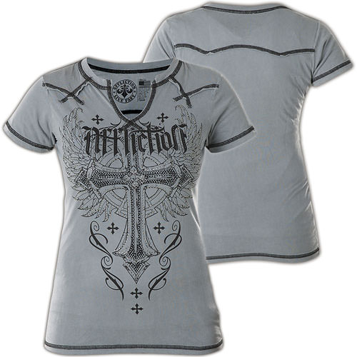Affliction T-Shirt Cashmere with a large cross