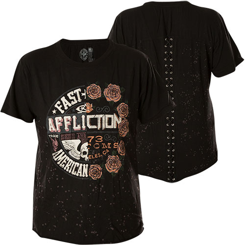 Affliction T-Shirt AC Volume Split Print featuring a flower motif