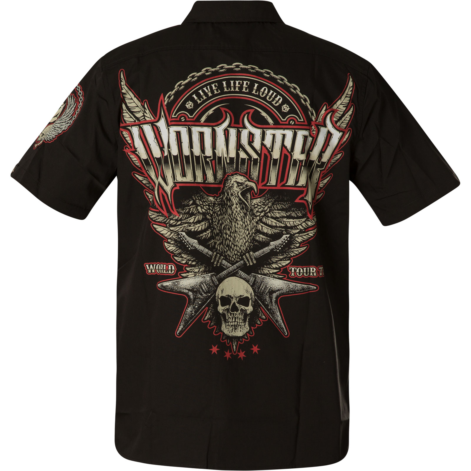 Wornstar Button Down sleeveless Work Shirt Screaming Eagle in black ...