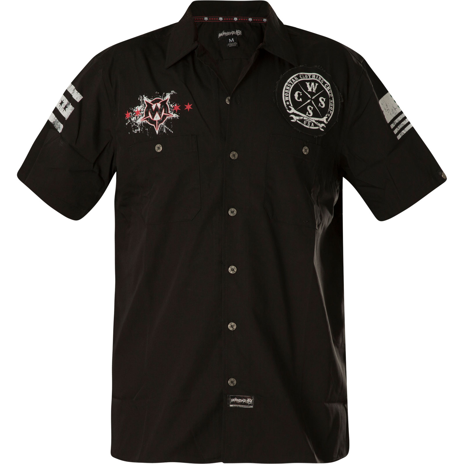 Wornstar Button Down sleeveless Work Shirt Death Mechanic in black with ...