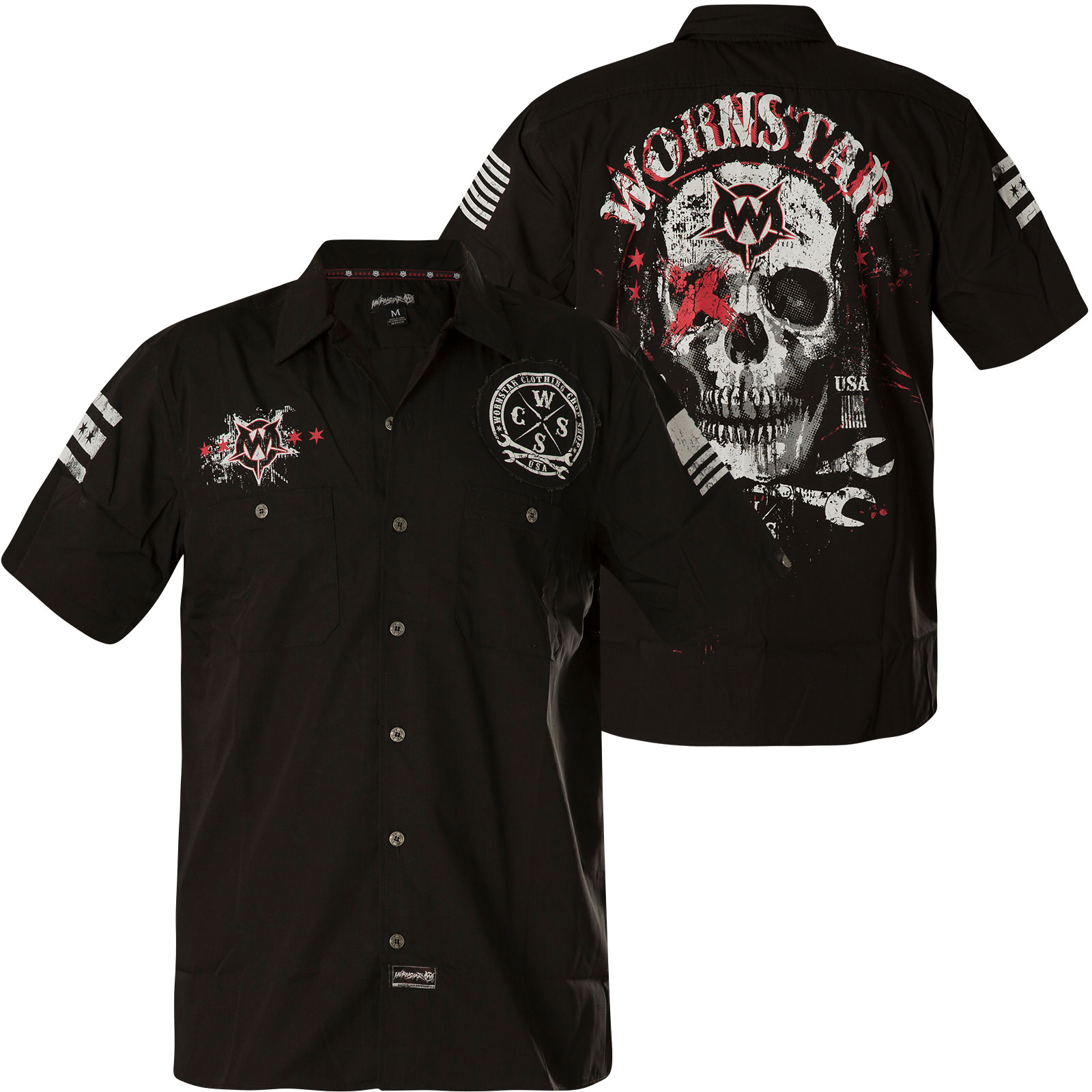 Wornstar Button Down sleeveless Work Shirt Death Mechanic in black with ...