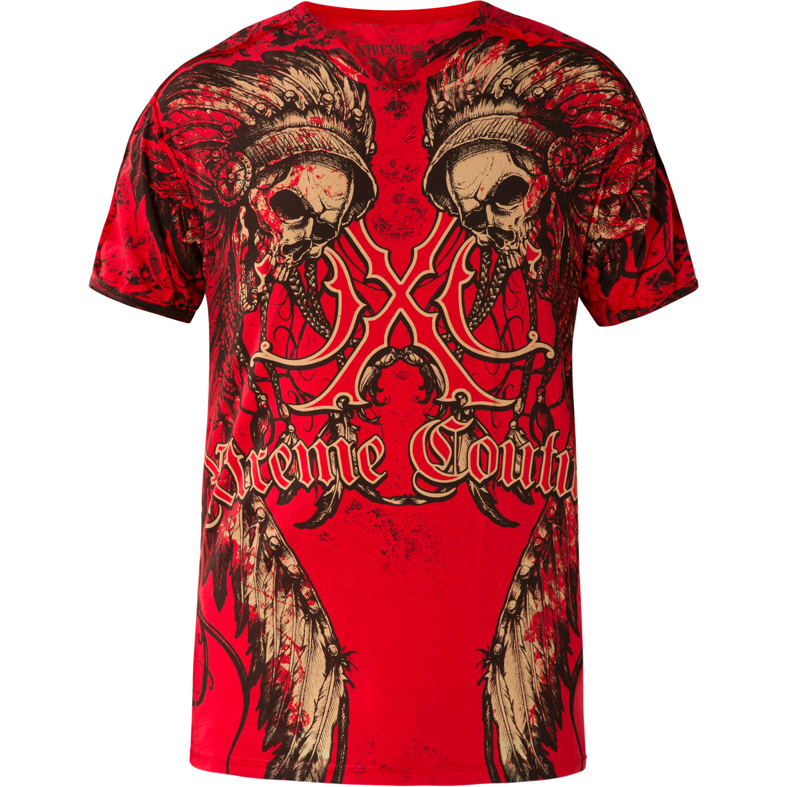 Xtreme Couture T- Shirt Pechanga SS Notch with a skulls and indian head