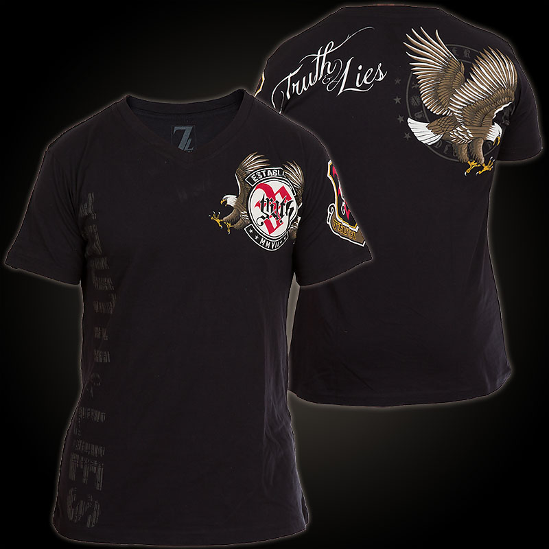Truth & Lies by Xzavier Eagle Flight T-Shirt - Black V-Neck T-Shirt ...