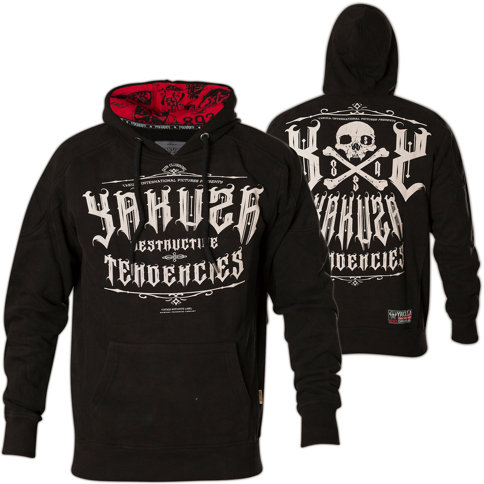 Yakuza Hoody Destructive Tendencies Hoodie HOB-11001 Print with lettering