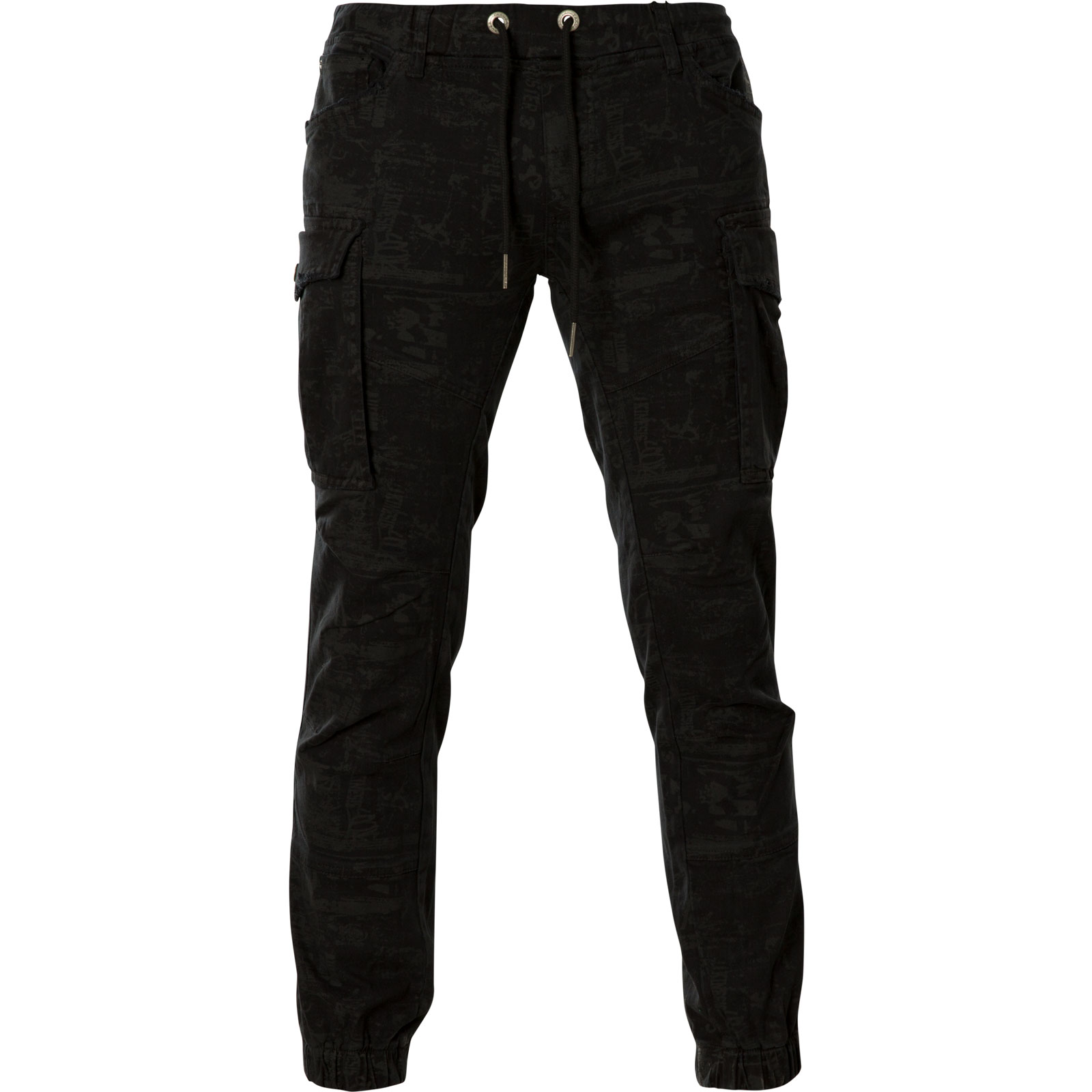 Yakuza Allover Jogging Cargo Pants CPB-15012 in black with a all over print