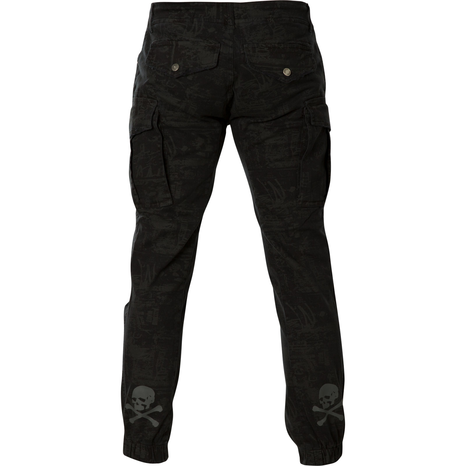 Yakuza Allover Jogging Cargo Pants CPB15012 in black with a all over print