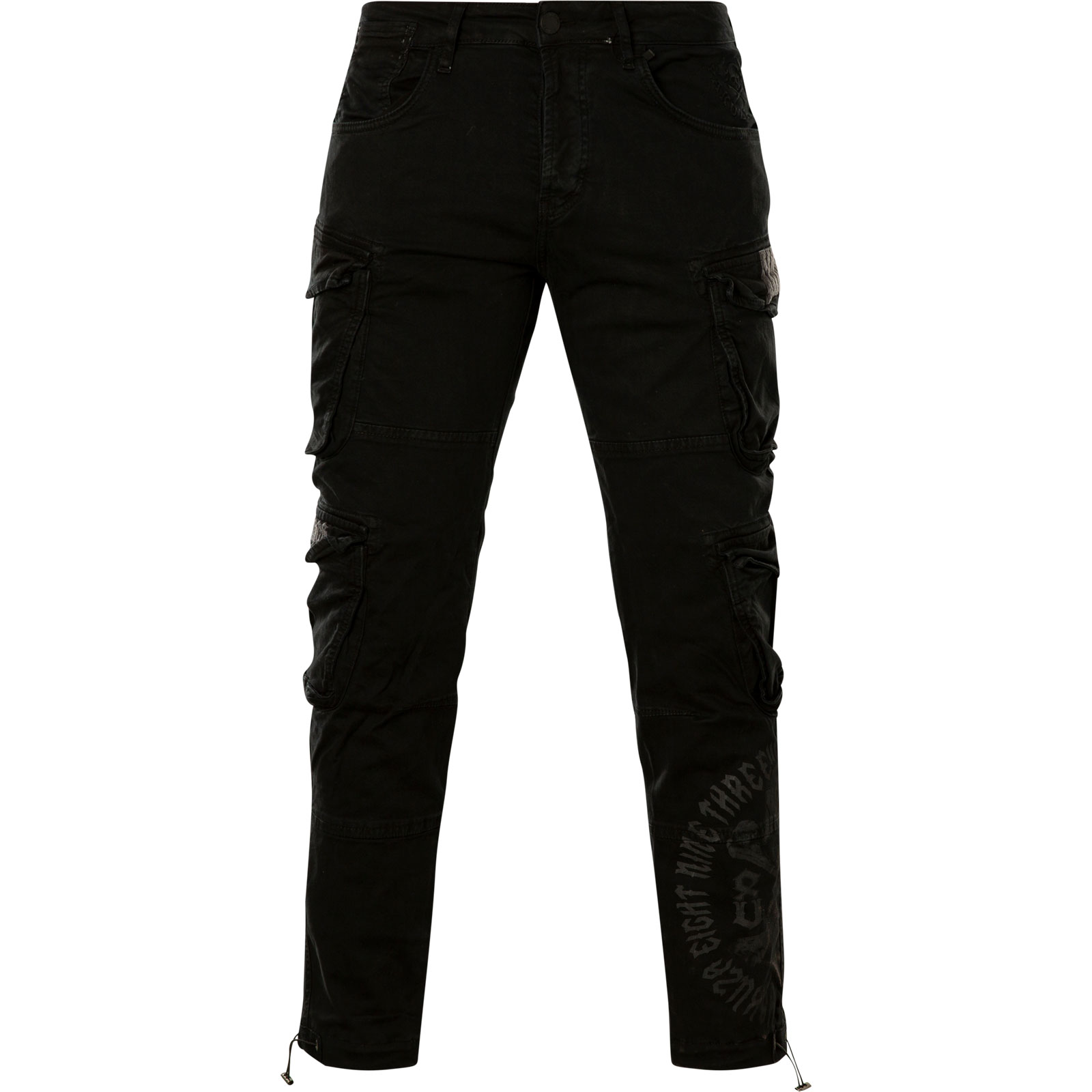 Yakuza Scary Loose Cargo Pants CPB-20063 in black with logo embroidery ...