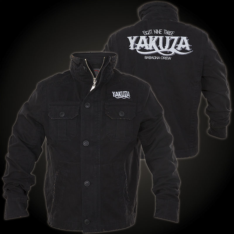 Yakuza Jaket JB-641 - Black Jacket with pockets, prints and embroidery