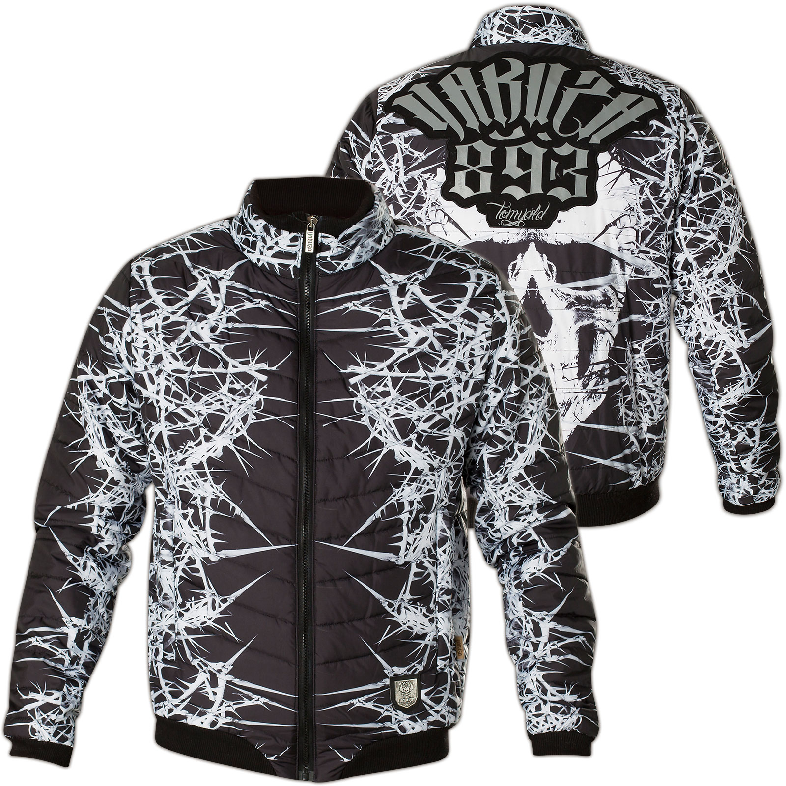 Yakuza Thorns Quilted Jacket JB-11026 with an all over print and patch