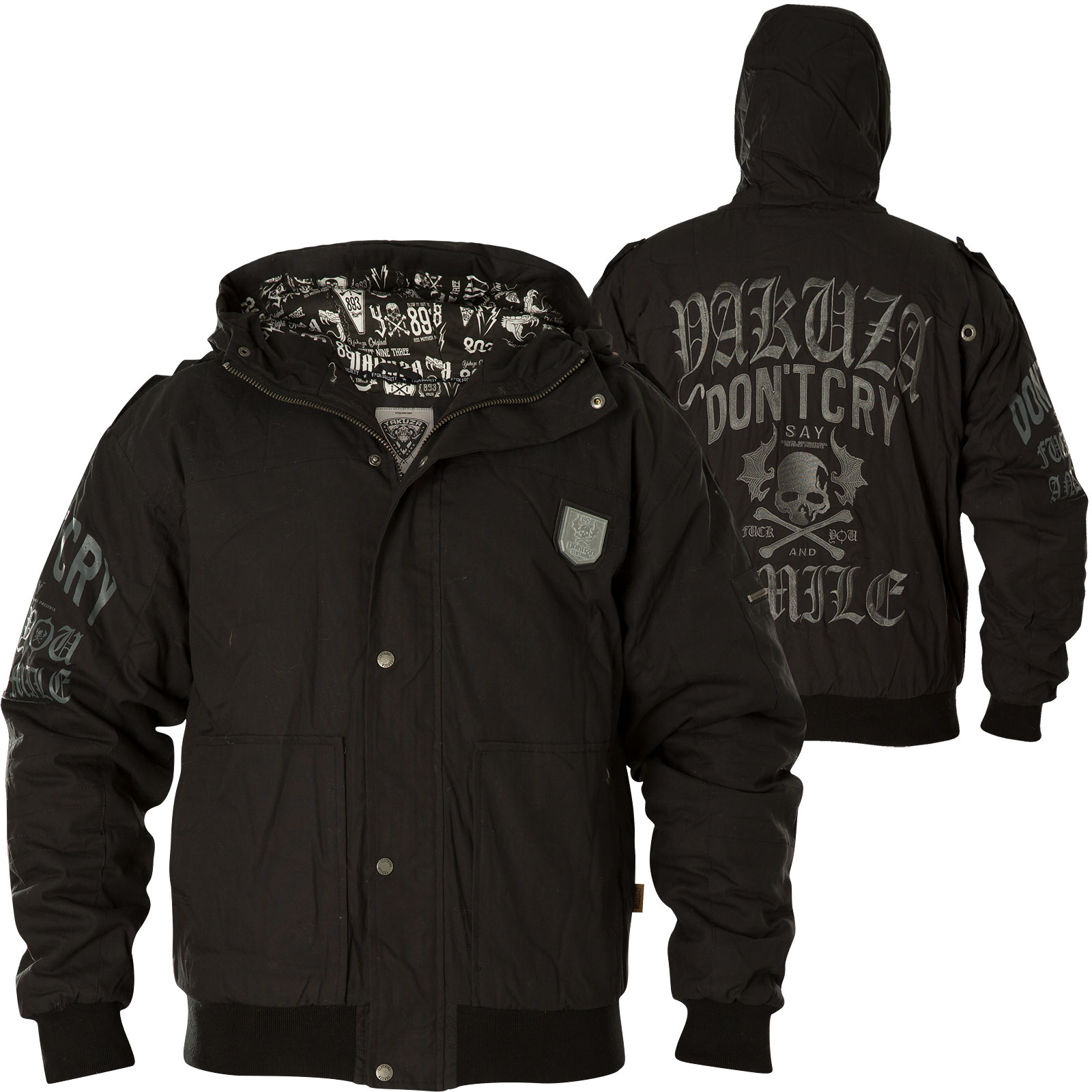 Yakuza Don't Cry Winter Military Jacket WJB-13023 with embroidered ...
